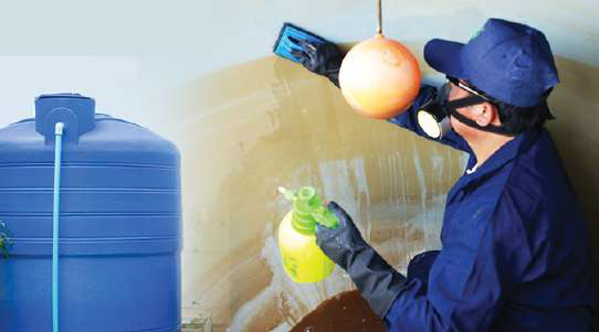 Water tank cleaning